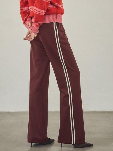 P3208 Lace Track Pants_Burgundy - vanone atelier - Modalova