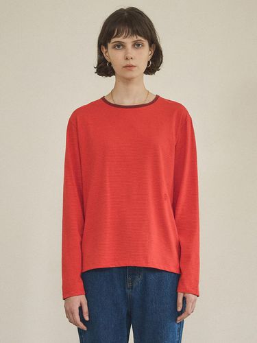 A3497 Stripe T-Shirt_Red - vanone atelier - Modalova