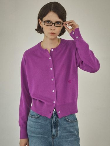 KN4252 Wool Round Cardigan_Purple - vanone atelier - Modalova