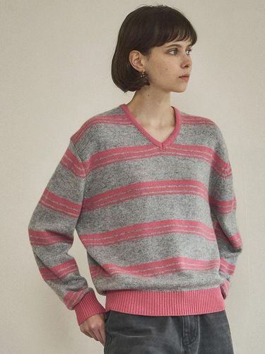 KN4253 Wool Stripe Knitwear_Gray - vanone atelier - Modalova