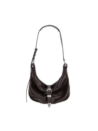 BELTED HOBO MEDIUM Bag_dark brown glossy plain - MARGESHERWOOD - Modalova