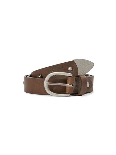 LEATHER STUD BELT_washed brown pull - MARGESHERWOOD - Modalova