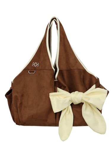 Suede] bow shoulder bag (tan) - Siweol107 - Modalova