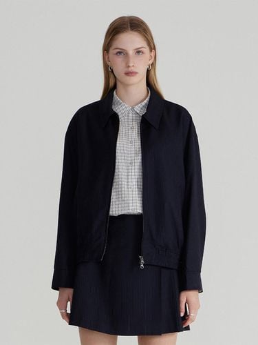 Overfit Two-way Blouson_Stripe Navy - FALLETT - Modalova