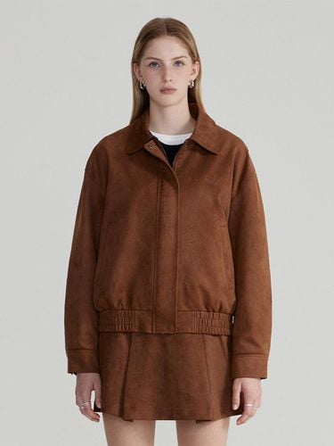 Suede Collared Blouson_Brown - FALLETT - Modalova