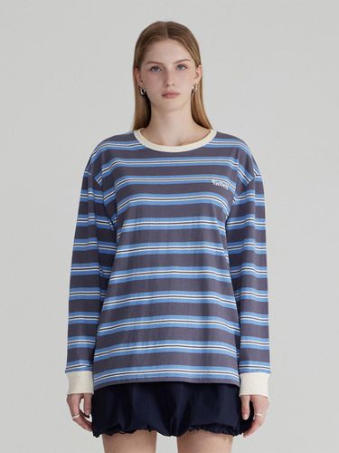 Stripe Long Sleeve T-shirt_Gray - FALLETT - Modalova