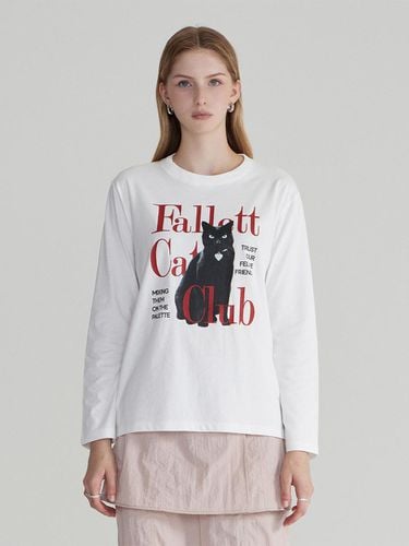 Cat Club Long Sleeve T-shirt_White - FALLETT - Modalova