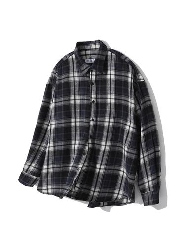 S CHECK SHIRTS [OVERSIZE FIT]_NAVY - ease - Modalova