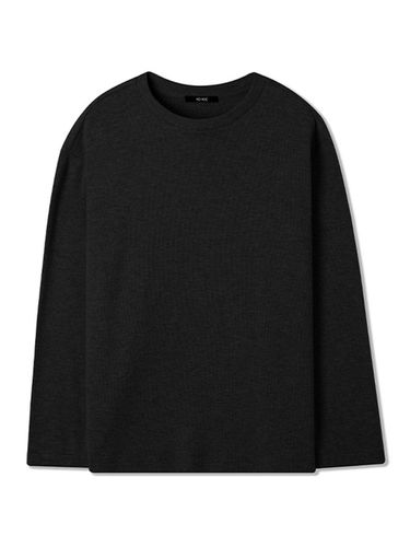 Men's Texture Modified Basic Round Neck T-shirts B - ADHOC - Modalova