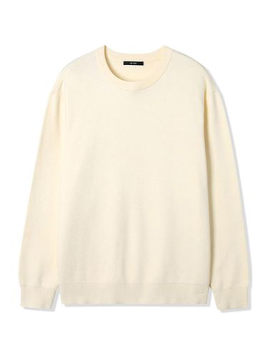 Men's Basic Round Neck Knitwear (BEIGE) - ADHOC - Modalova