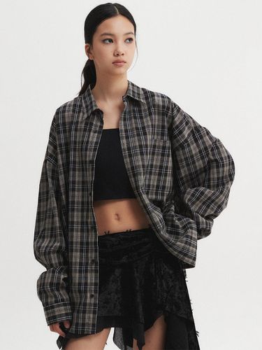 Oversize Checkered Shirt Brown - DNSR Women - Modalova