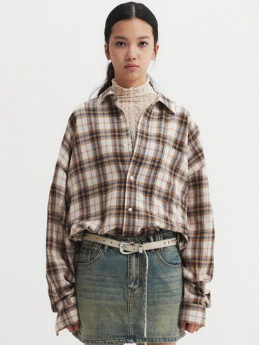 Oversized Checkered Shirt Yellow - DNSR Women - Modalova