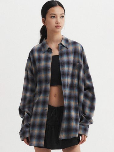 Oversized Checkered Shirt Yellow Blue - DNSR Women - Modalova