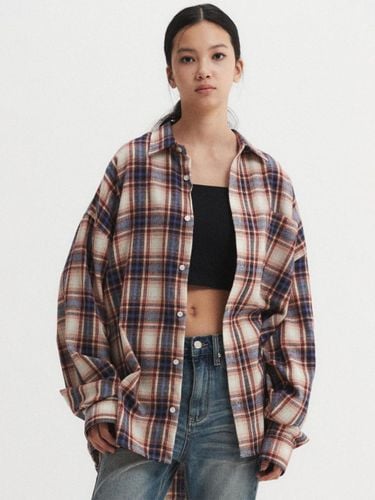 Oversized Checkered Shirt Red Blue - DNSR Women - Modalova