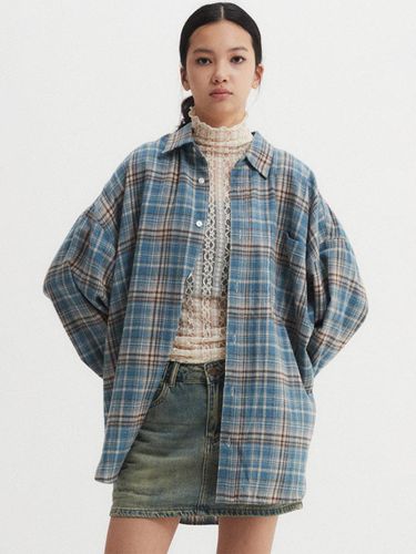 Oversized Checkered Shirt Mint Blue - DNSR Women - Modalova