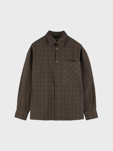 TWO TONE WRINKLE CHECK SHIRT_BROWN - LIEU HOMME - Modalova