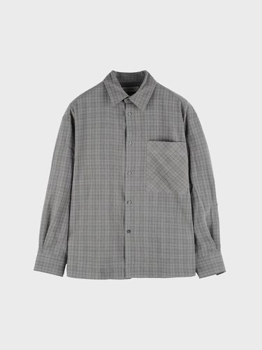 TWO TONE WRINKLE CHECK SHIRT_GREY - LIEU HOMME - Modalova