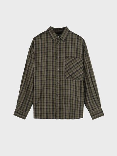 THIN CHECK SHIRT_KHAKI - LIEU HOMME - Modalova