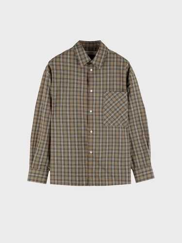 MEDIUM CHECK SHIRT_BROWN - LIEU HOMME - Modalova