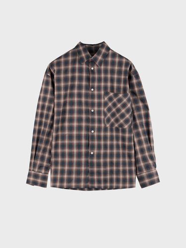 MEDIUM CHECK SHIRT_ORANGE - LIEU HOMME - Modalova