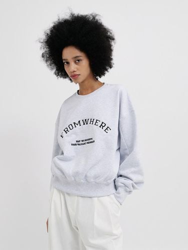 Logo-applique Cotton Jersey Sweatshirt White Melan - fromwhere - Modalova