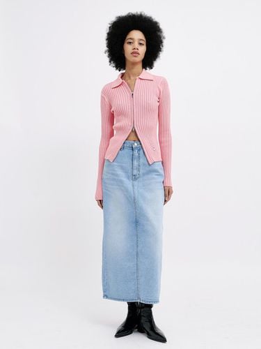 Ribbed Collar Sweater Pink - fromwhere - Modalova