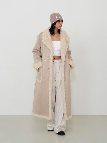 Shearling Oversized Coat Beige - fromwhere - Modalova