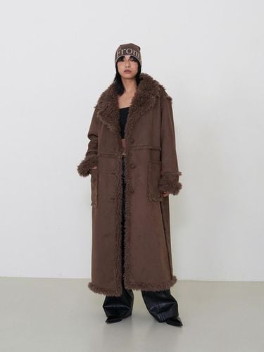 Shearling Oversized Coat Brown - fromwhere - Modalova