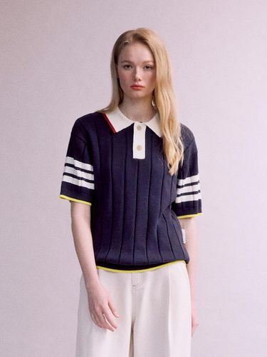 Preppy Ribbed Sweater (NAVY) - DTHIRTYONE - Modalova