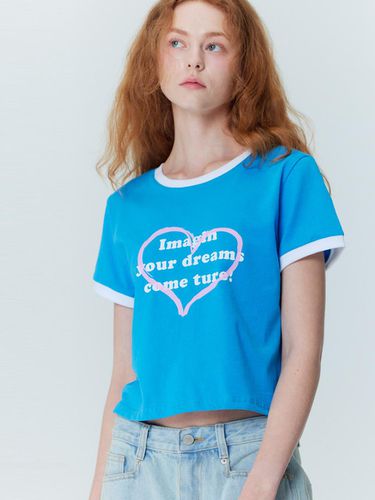 Dreams Cropped Short Sleeve T-Shirt_Blue - OPENING SUNSHINE - Modalova