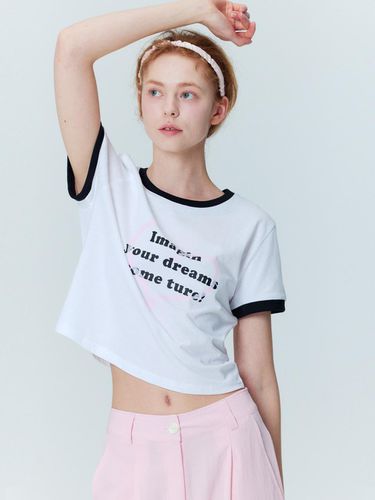 Dreams Cropped Short Sleeve T-Shirt_White - OPENING SUNSHINE - Modalova