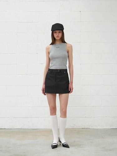 Logo Sleeveless T-shirt Gray - fromwhere - Modalova