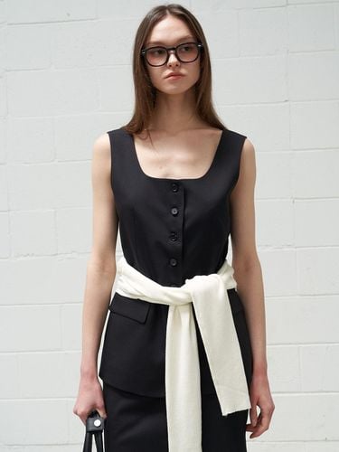 Slim Sleeveless Vest Black - fromwhere - Modalova