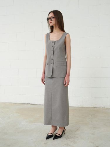 Slim Sleeveless Vest Gray - fromwhere - Modalova