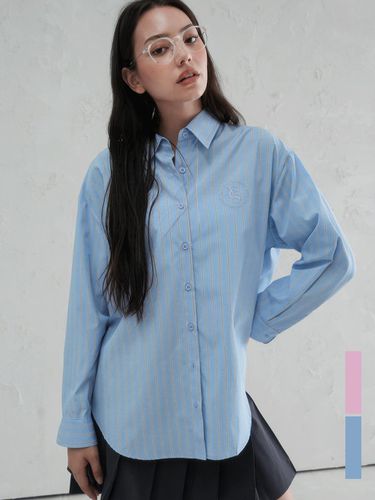 Fraise Unbalance Stripe Shirt - 2COL - vivacious - Modalova