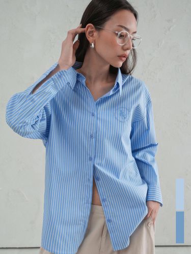 Ciel Unbalance Stripe Shirt - 2COL - vivacious - Modalova