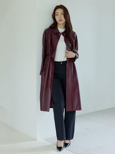 Unisex Vegetable Sheepskin Balmacan Coat [BU] - LeftSeoul - Modalova