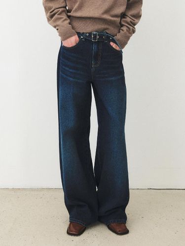 TFF BELTED LOOSE FIT DENIM_DEEP BLUE - MOHAN - Modalova