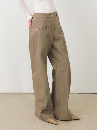 TFF COTTON WIDE FLARE TROUSERS_2COLORS - MOHAN - Modalova