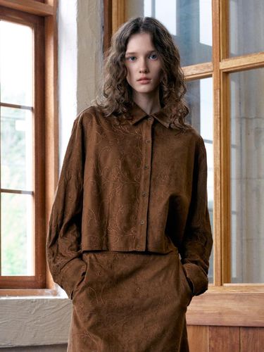 Embroidery Suede Shirt VC2478BL707M - VOCAVACA - Modalova