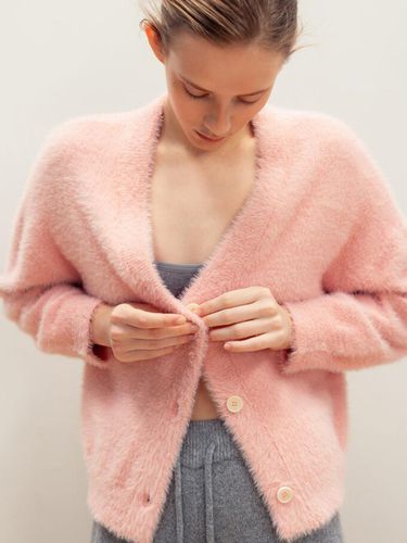 Soft V-neck Cardigan - Baby Pink - kotelo - Modalova