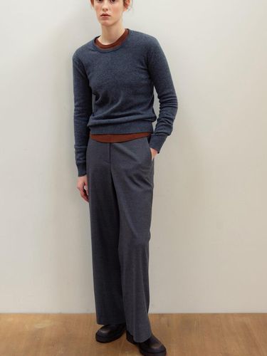 Wool Blended Wide Fit Pants - Ash - kotelo - Modalova