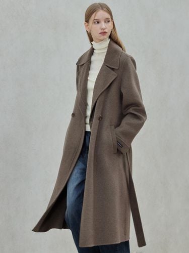 Cashmere Handmade Long Coat_Melange Brown - hyyk - Modalova