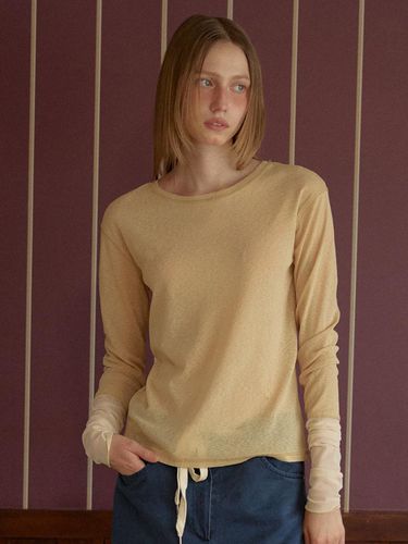 SEE-THROUGH LONG SLEEVE T-SHIRT_4COLOR - leterie - Modalova