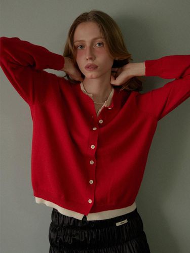 LR BASIC LAYERED CARDIGAN_RED - leterie - Modalova