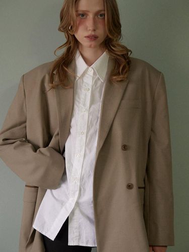 LETERIE DOUBLE BLAZER_KHAKI BEIGE - leterie - Modalova