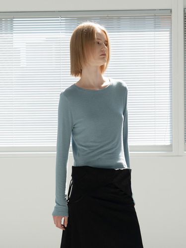 ECOVERO WOOL LONG SLEEVE_LIGHT BLUE - MORCEAU PAR MORCEAU - Modalova