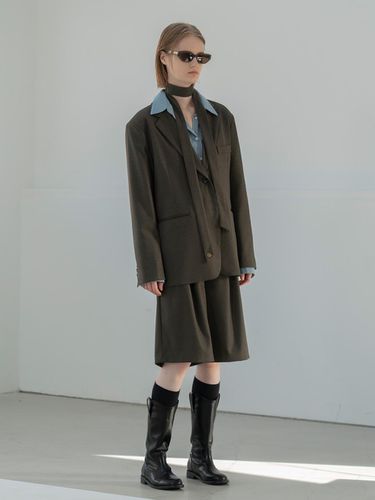 Strap Oversize Jacket_BROWN - MORCEAU PAR MORCEAU - Modalova