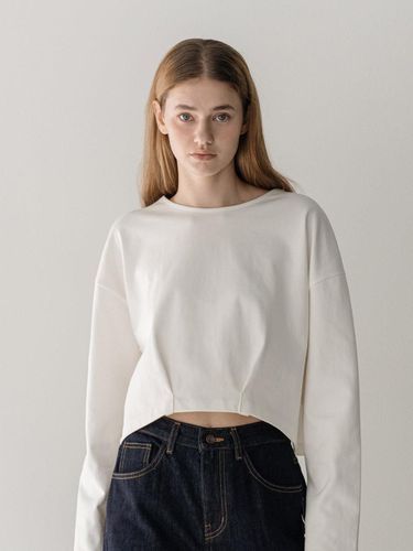 Crop cotton pintuck T-shirt - CLUNY - Modalova