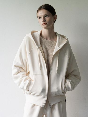 Sweat hoodie zipup cardigan - cream - CLUNY - Modalova